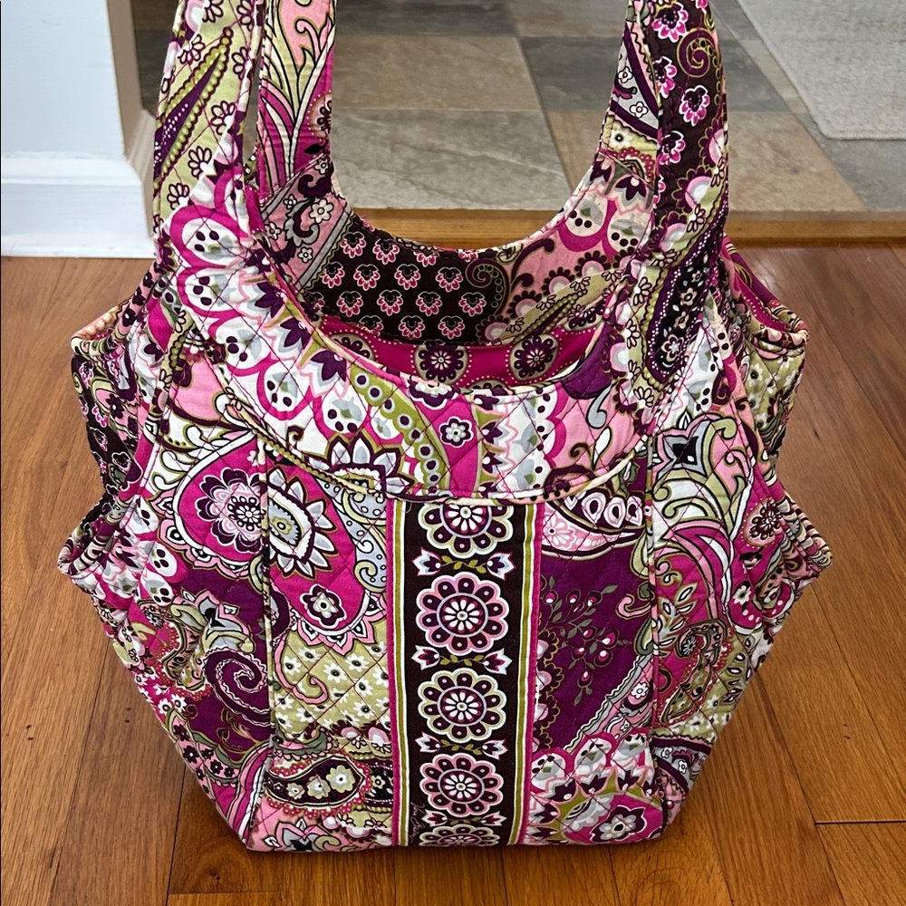 Vera Bradley Stylish Pink and Purple Patterned Women's Bag